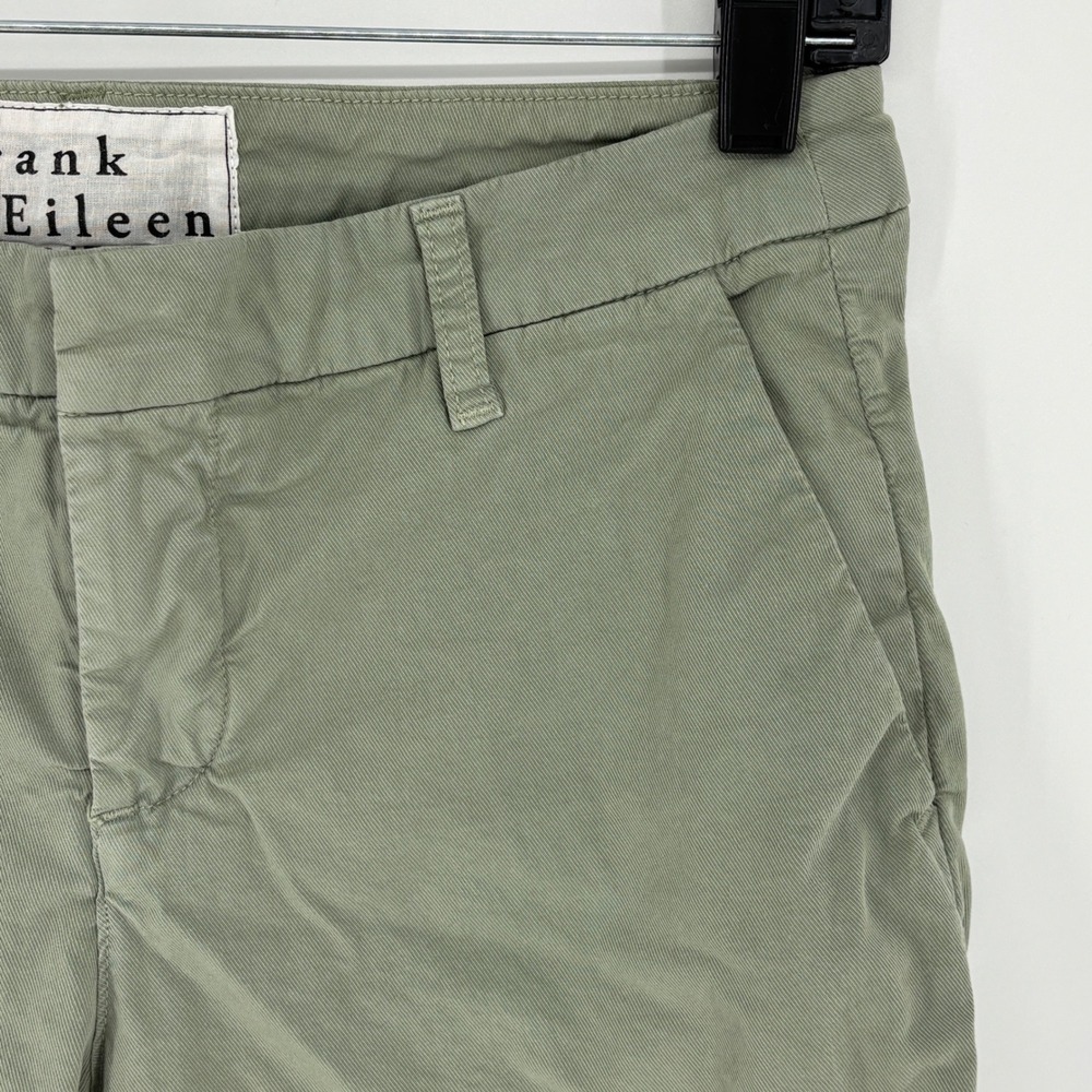 Frank & Eileen Wicklow Italian Chino Pants Sage Green Women Size 4 Crop Raw Hem - Picture 7 of 14